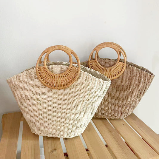 Maison Evolve Label Straw Beach Bag