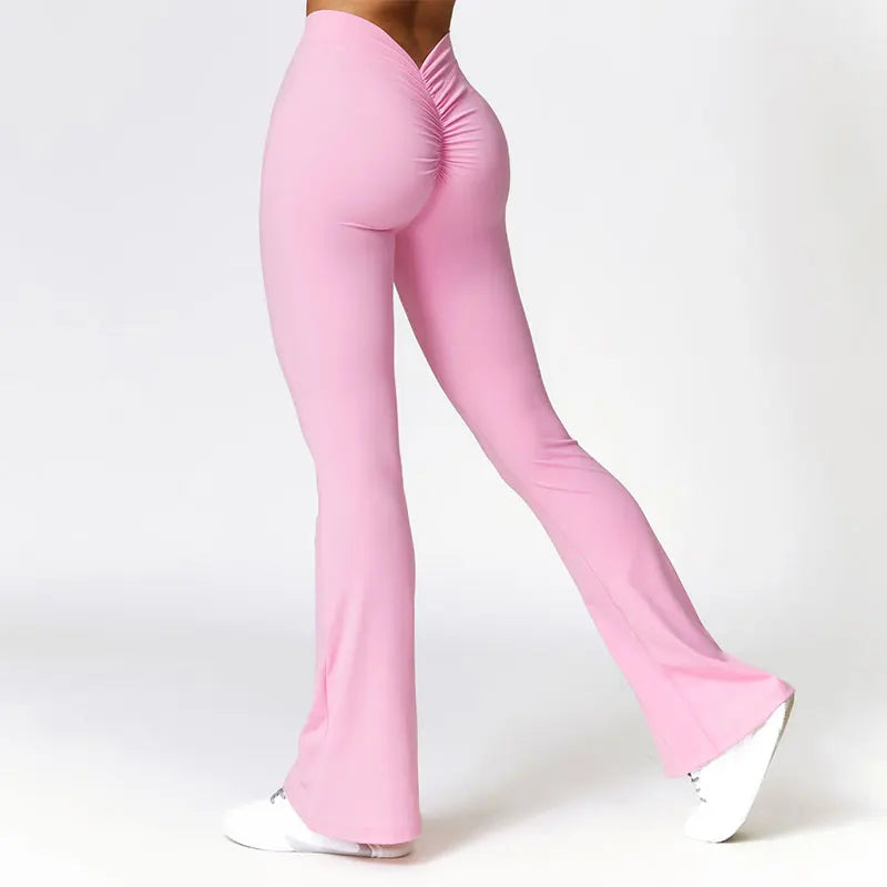 New Yoga Pants Flare Leggings Women High Waist Wide Leg Pants Women Gym Fitness Sports Flared Pant Dance Trousers V-Shaped Hip